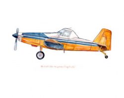 Thomas-Morse S-4 Scout vintage airplane watercolor