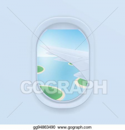 Vector Illustration - Airplane window. cartoon flat illustration ...