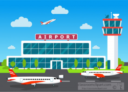 Aircraft Clipart- illustration-of-airport-air-traffic-control-tower ...