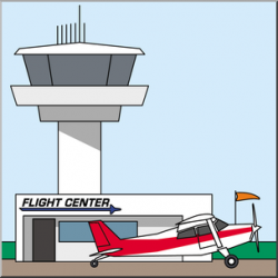 Clip Art: Buildings: Airport Terminal and Control Tower Color I ...