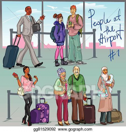 Vector Art - People at the airport - part 1. Clipart Drawing ...