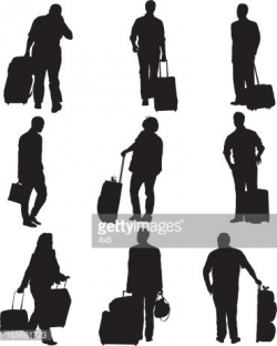 Passengers With Their Luggage AT AN Airport stock vectors - Clipart.me