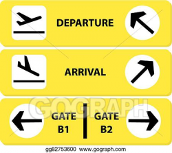 Vector Clipart - Airport signs. Vector Illustration ...