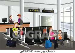 Clip Art Vector - Waiting in the airport. Stock EPS ...