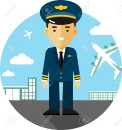 Pilot on airport background | Clipart Station