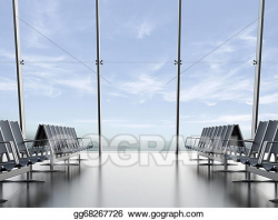 Stock Illustration - Departure lounge at the airport ...