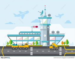 Airport Modern Flat Design Vector Illustration Illustration 53388639 ...