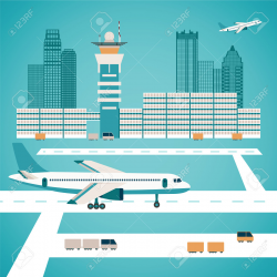 Airport clipart airport building - Pencil and in color airport ...