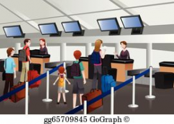 Vector Stock - Airport departure area with passengers reception ...