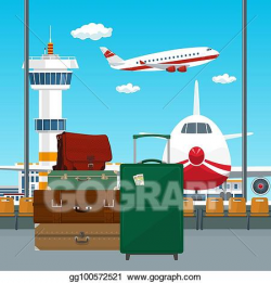 Vector Art - Traveler's luggage at the airport. Clipart ...