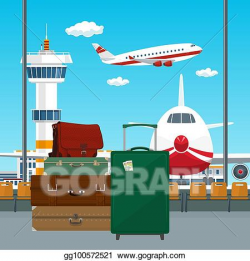 Vector Art - Traveler's luggage at the airport. Clipart Drawing ...