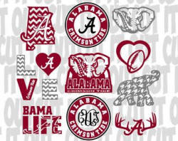 ALABAMA set of 10 SVGs - University of Alabama design cut files ...