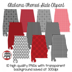 Alabama Themed State Clipart - Bama Houndstooth, Polka Dots, & More