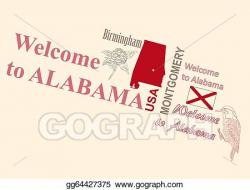 Drawing - Welcome to alabama. Clipart Drawing gg64427375 - GoGraph