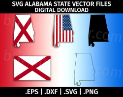 Alabama State Flag SVG Vector Clip Art Cutting Files for