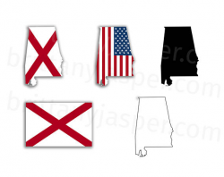 Alabama State Flag SVG Vector Clip Art Cutting Files for