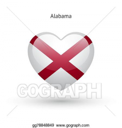 Vector Illustration - Love alabama state symbol. heart flag ...