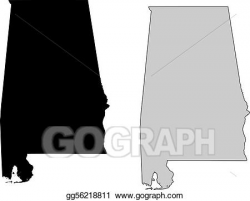 Vector Stock - Alabama map. black and white. mercator projection ...