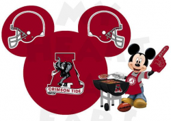 Printable DIY Mickey Mouse Alabama Crimson Tide Football Iron on ...