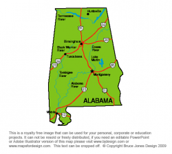 US State Printable Maps Alabama to Georgia, Royalty Free, clip art, jpg