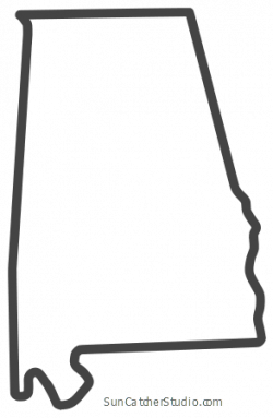 Alabama - Map Outline, Printable State, Shape, Stencil, Pattern
