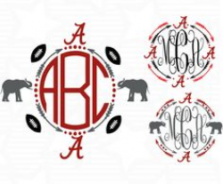 Alabama Crimson Tide Elephant Monogram Arrows (monogram NOT included ...