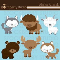 Alaska Animals Personal and Commerical Use Clipart Set ...
