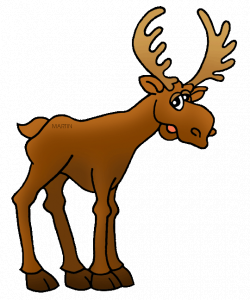 United States Clip Art by Phillip Martin, State Mammal of Alaska - Moose