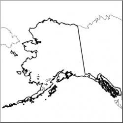 Clip Art: US State Maps: Alaska B&W I abcteach.com | abcteach