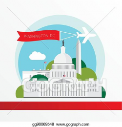 Vector Clipart - United states capitol - the symbol of us ...