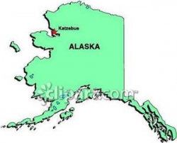 State of Alaska, Showing Katzebue Royalty Free Clipart Picture