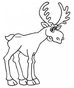 United States Clip Art by Phillip Martin, State Animal of Maine - Moose