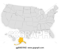 Stock Illustration - 3d render of the united states highlighting ...
