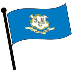 Connecticut Waving Flag Clip Art