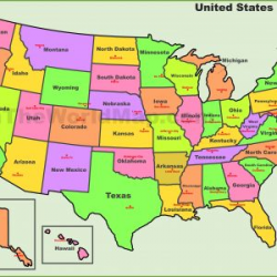 Map Us Including Alaska Hawaii United States With Alaska And Hawaii ...