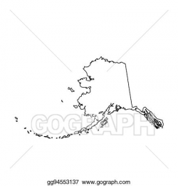 Vector Clipart - Map of the u. s. state alaska. Vector ...