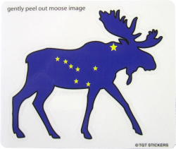 Alaska Flag Moose Sticker [43-0049] - $2.95 : Once in a Blue Moose ...