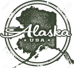 Vintage Alaska USA State Stamp Royalty Free Cliparts, Vectors, And ...