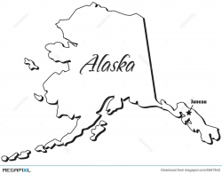 State Of Alaska Outline Illustration 5067843 - Megapixl