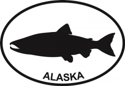 Alaska Salmon oval euro bumper sticker | Oval Envy