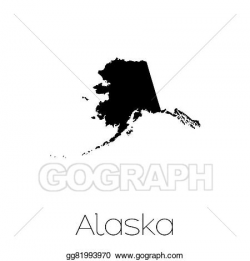 Stock Illustration - Illustrated shape of the state of alaska ...