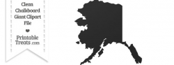 Clean Chalkboard Giant Alaska State Clipart — Printable Treats.com