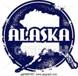 Clip Art Vector - Vintaeg style alaska state stamp. Stock ...