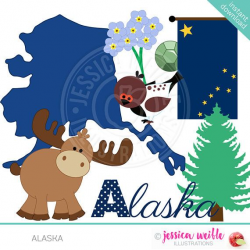 US State: Alaska clipart set comes with 8 cute graphics including ...