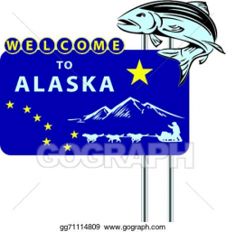 Vector Stock - Stand welcome to alaska. Clipart Illustration ...