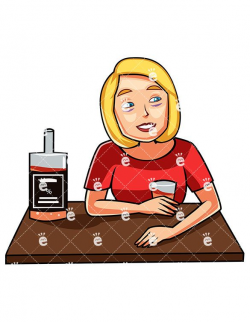 A Woman Drinking Alcohol - FriendlyStock.com | Illustrations ...