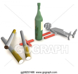 Stock Illustration - Alcohol and cigarettes. Clipart Drawing ...