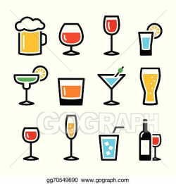 EPS Vector - Drink colorful alcohol beverage ico. Stock ...