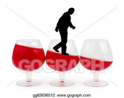 Drawing - Wine glasses and alcoholic man. Clipart Drawing gg62636512 ...