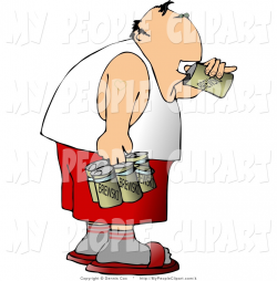 Clip Art of an Alcoholic Drinking Beer by djart - #4
